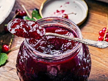 Сладко от червено френско грозде в бурканчета (зимнина) - снимка на рецептата